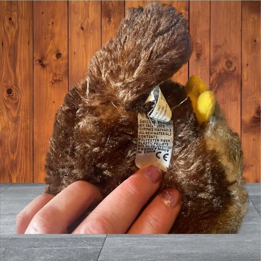 Ganz Kids Brown Polyester Webkinz Barred Fluffy Owl Plush Toy